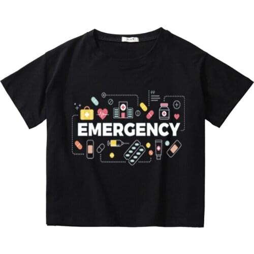 Colorful Abstract Printing Women Summer Crop Tees Breathable Cotton Top Girl O-Neck T-Shirt Kids Short Sleeve Casual Short Tops