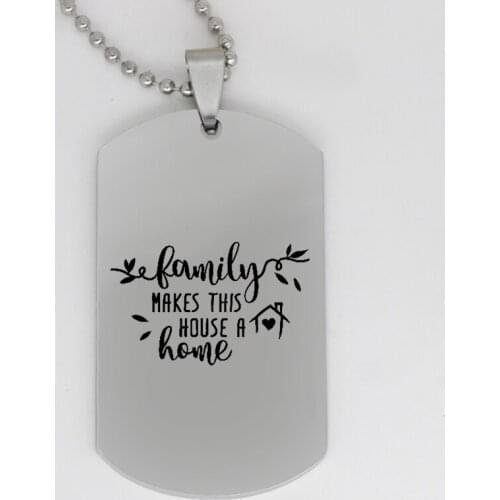 Ufine jewelry fashion family gift pendant army card family makes this house a home stainless steel customed necklace N4121