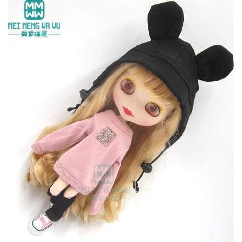 1pcs Blyth Doll Clothes Binaural hat, sweatshirt, socks, sneakers for Blyth Azone OB23 OB241/6 doll accessories