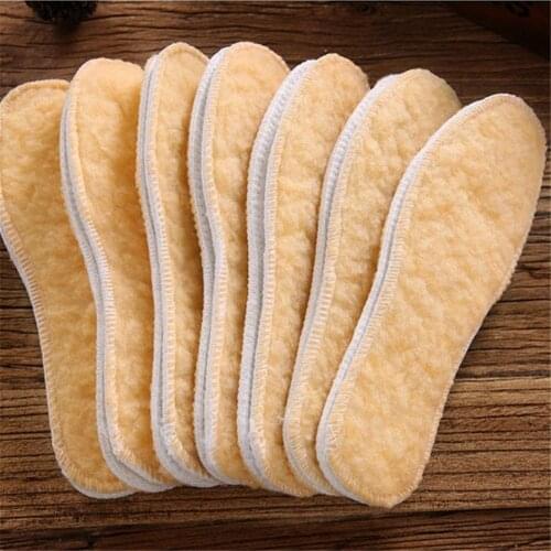 2Pairs Winter Warmer Pads Warm Heated Insoles Winter Thick Pad Imitation Wool Breathable Snow Boots Keep Warm Feet Heater