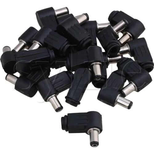 20pcs 5.5x2.1mm Right Angle DC Power Cable Male Plug Connector Adapter Soldering