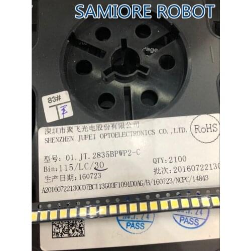 200pcs JUFEI LED Backlight 1210 3528 2835 1W 3V 107LM Cool white LCD Backlight for TV TV Application 01.JT.2835BPWP2-C