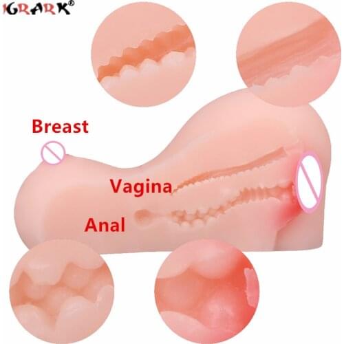 3D Realistic Breast Ass Vagina Boobs Anal Pocket Pussy Sex Doll Toys for Men Adults Sucking Cup Chest Male Masturbators Sexytoys
