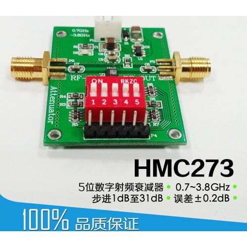 5-bit digital RF attenuator HMC273 0.7~3.8GHz, step 1dB to 31dB, error ±0.2dB