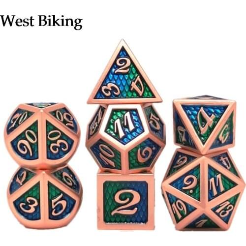 7pcs/set Metal Dice Set RPG MTG DND Metal Polyhedral Dice Role Playing Games