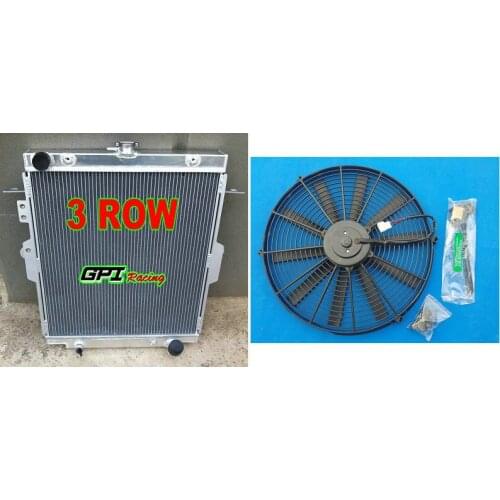 Aluminum radiator for Toyota Landcruiser HDJ78 HDJ79 HZJ78 HZJ79 1HZ 4.2L+ FAN