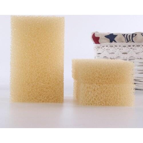 2pcs Off-whit Artificial Loofah Luffa Loofa Nonstick Oil Cleaning Scrub Sponge with Good Detergency for Kitchen Dishes Bathroom