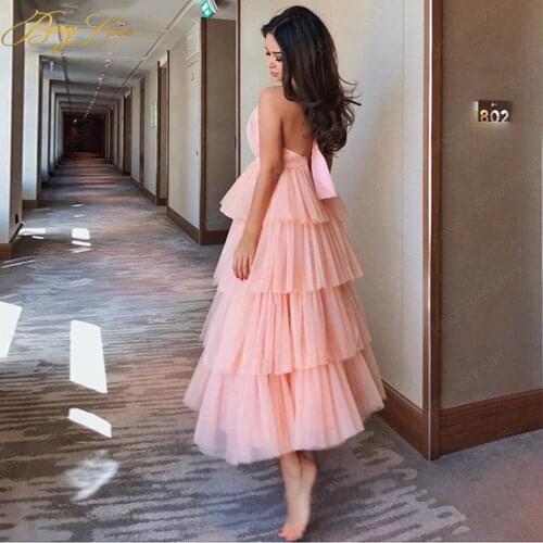 Berylove Tiered Prom Dresses Long Fairy Gown Halter Neck Sexy Open Back A line Evening Dress Pleated Party Dresses Formal Gown