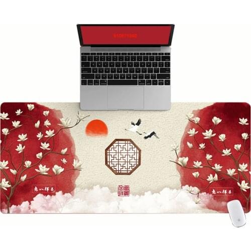 Large Office Computer Desk Mat Table Big Mouse Pad Window Grilles and Birds Laptop Cushion Desk Non-slip Mat Gamer Mousepad Mat