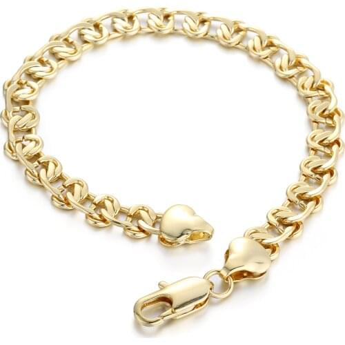 8mm Curb Cuban Snail Chain Bracelet for Men Women Gold Filled Bracelet Link Fashion Party Jewelry Wholesale Dropshipping DGB272