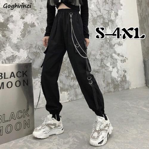 Cargo Pants Women Loose Large Size 4XL Pockets All-match Streetwear Casual Trousers Safari Style Leisure Chic Fashion Vintage BF