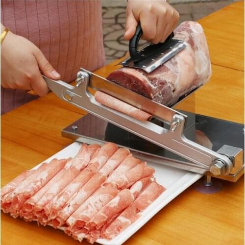 Fast delivery newest top quality manual meat cutter,mutton slicer,frozen meat slicing cutter,mutton rolls machine