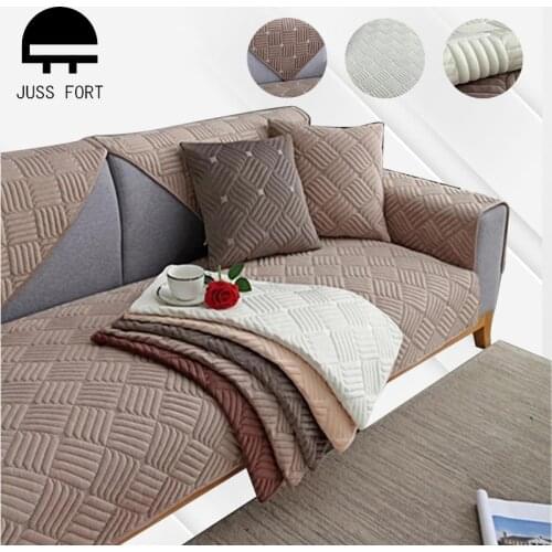 New Thicken Plush Fabric Sofa Towel Solid color European Style Non-slip Couch Cover for Living Room Decor Slipcover Seat Cushion