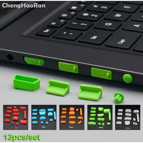 ChenghaoRan 13pcs/set Colorful Silicone Anti Dust Plug Cover Stopper Laptop Dust Plug Laptop USB Dustproof Computer Accessories