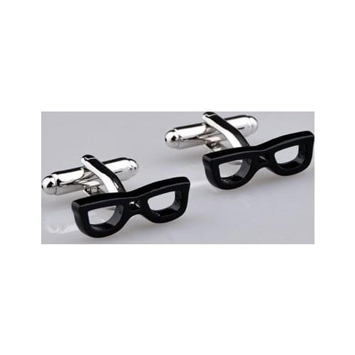 Black Glasses Cufflink Cuff Link 15 Pairs Wholesale Free Shipping