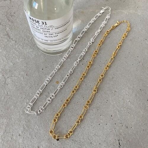 CHOZON S925 Sterling Silver Circles Necklace Handmade Choker Boho Chain Collier Femme Kolye Collares Women Jewelry For Women