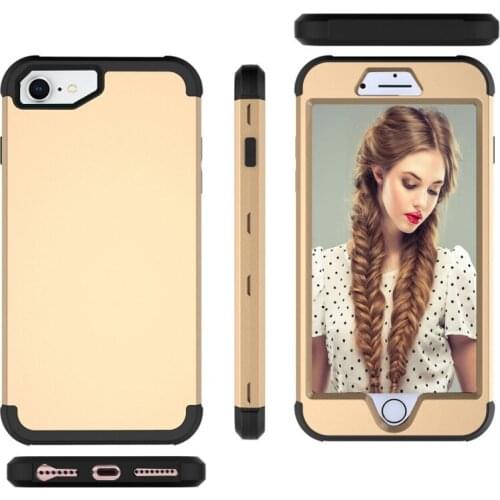 Dual Layer PC+Silicon Shock Resistant Mobile Phone Cases for iPhone 6/6s 4.7" Contrast color & Lifted Bezel Design 3-in-1 Cases