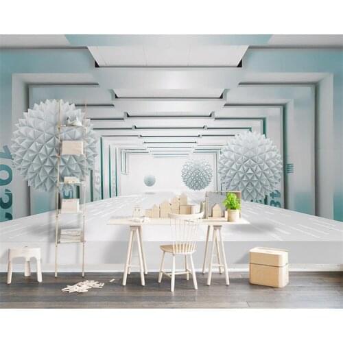 Custom Murals Wallpaper 3D Stereo sphere abstract architectural space Wall Painting Living Room TV Bedroom Backdrop 3d Wallpaper