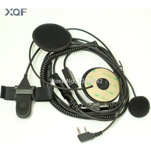 F Type Full Face Moto Motorcycle Bike Helmet Earpiece Headset Mic Microphone 2-pin for Icom Maxon Yaesu Vertex Radio