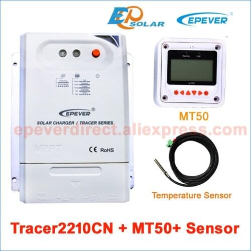 MPPT EPEVER 24V Battery Solar power bank controller Tracer2210CN 20A temperature sensor and MT50 Meter 260W 520W Panels system