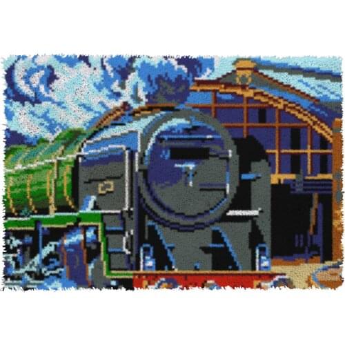 Latch Hook Kits DIY train Carpet Rug Plush Wall Tapestry Kits Crochet Floor Mat Thick Yarn Cushion Arts & Crafts