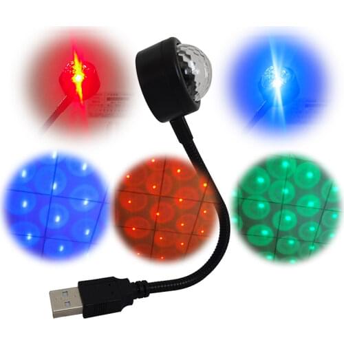 1 Pcs Cool Mini Car USB Atmosphere Light DJ RGB Colorful Music Sound Lamp for USB Phone Music Control Magic Light