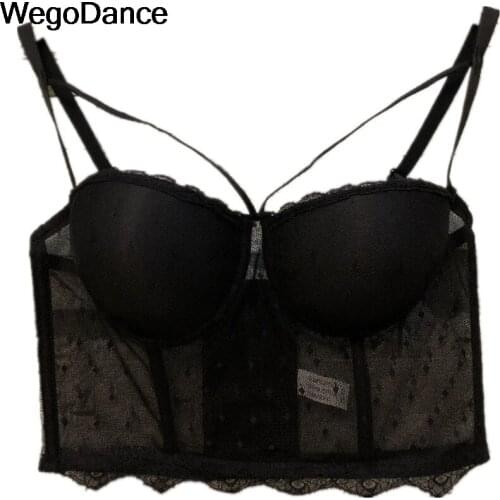 Summer Sexy Lace Perspective Womens Clothing Bustier Crop Tops Night Club Festival Bra Top Vest