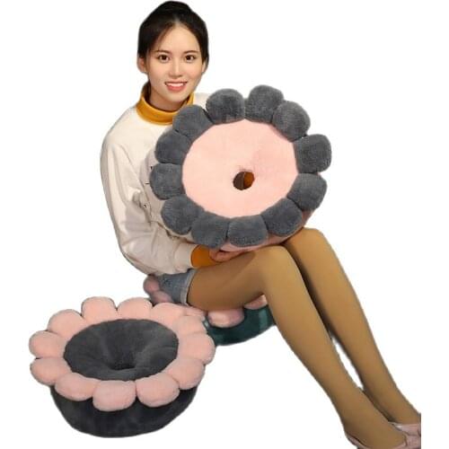 Flower Shape Short Plush Seat Heighten Cushion PP Cotton Core Toy Sofa Cushion Pillow Home Decoration Soft Car Sofa Cushion