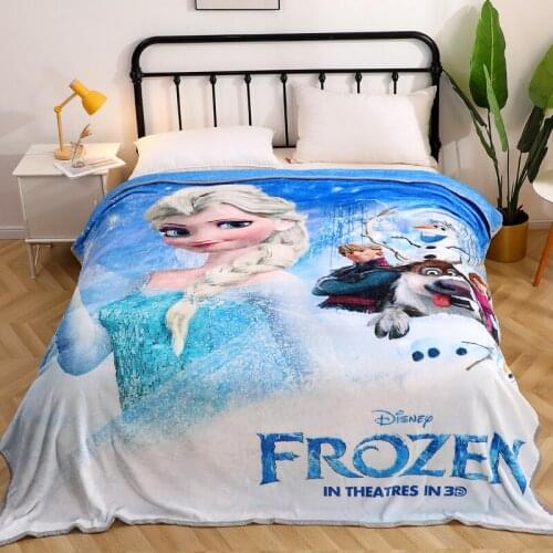 Home Textile Cartoon Disney Cartoon Elsana Cars Spiderman Series Design Soft Thick Comfy Blanket Boys and Girls Sofa Bedding