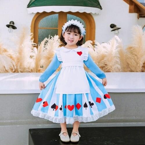 Alice Party Fancy Dress for Girls Wonderland Princess Costume Teen Maid Lolita Cosplay Costume For Halloween Carnival Party