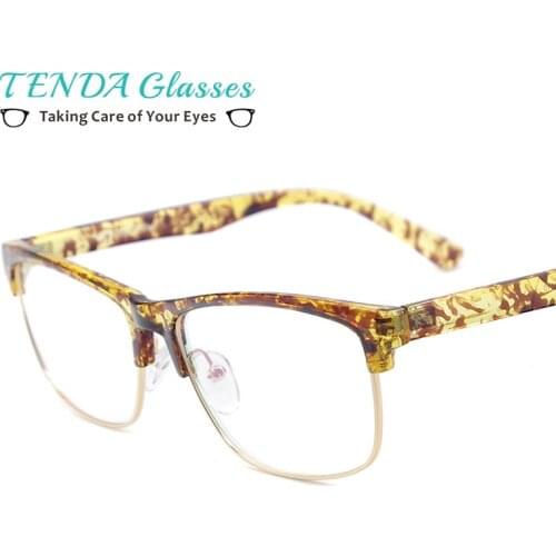 Men TR90 Medium Eyeglasses Frame Woman Vintage Rectangle Full Rim Lightweight Glasses For Multifocal Prescription Lenses
