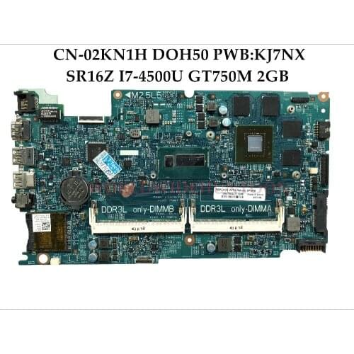 Wholesale CN-02KN1H for Dell Inspiron 7537 Laptop Motherboard DOH50 PWB:KJ7NX SR16Z I7-4500U GT750M 2GB 100% Fully Tested