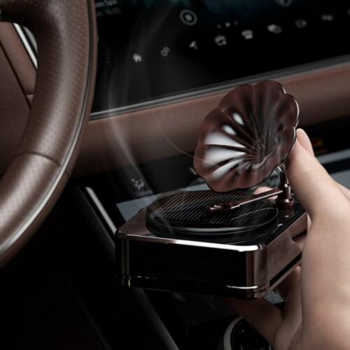 Car Air Freshener Solar Record Player Aromatherapy Perfume Purifier Rotating Phonograph Turntables Interior Accessories