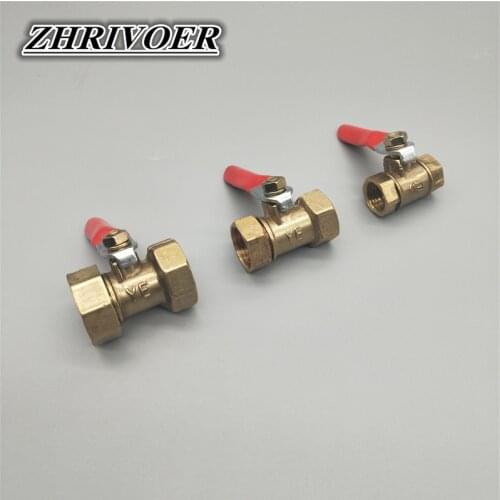 Pneumatic 1/8 1/4'' 3/8'' 1/2'' BSP Female Thread Mini Ball Valve Brass Connector Joint Copper Fitting Coupler Adapter Water Air
