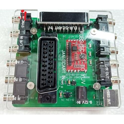 SCART RGBS to YUV YCBCR Video Converter SCART (JAP) & SCART (EUR) to YCBCR PCB Converting BOX for MD / SS / DC / PS/ SFC console