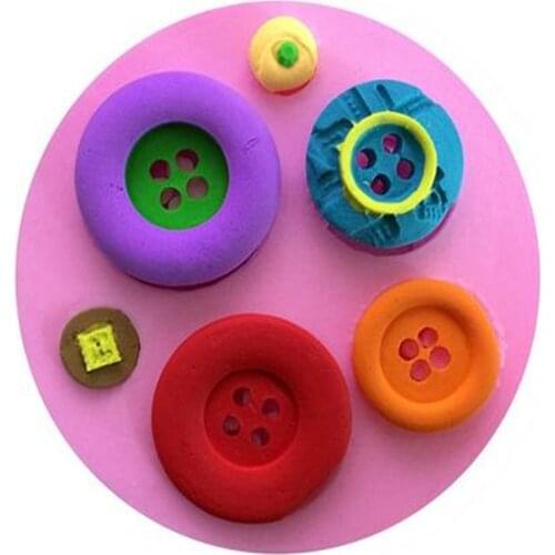 Button Shape Fondant Cake Silicone Mold Cookie Ice Cream Molds Biscuits Candy Chocolate Mould Baking Cake Decoration Tools Clay