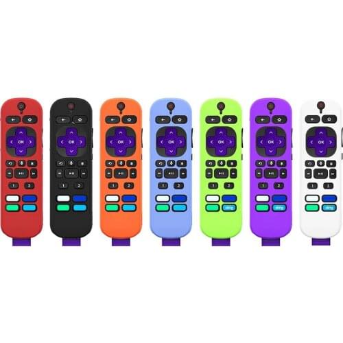 Silicone Full Protective Case TV Removable Remote Control Cover For Ro-ku Voice Remote Pro 2021 Soft Shockproof Protector Shell