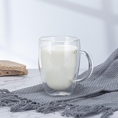 Hand made Double Wall Glass Mug Insulated Condensate Free Scratch Resistance Suited for Hot and Cold Beverages Cocktail glass
