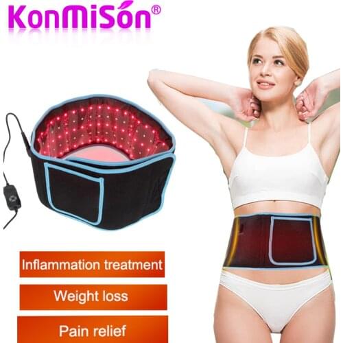 2 in 1 LED Red Light Therapy Belt Pain Relief Near Infrared Laser 660nm 850nm Lipo Laser Belt 360 For Weight Loss Back Shoulder