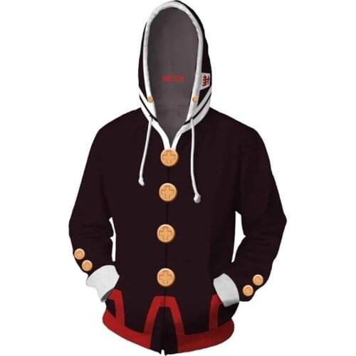Anime Toilet-Bound Hanako-kun Hoodie Sweatshirt Jibaku Shounen Hanako kun Hoodies Zipper Casual Hooded Tops Coat Outfit for Men