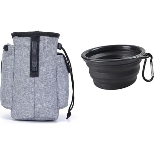 Outdoor Portable Waist Pack Food Snack Pack with Pet Bowl Training Pack Dog Carrier Backpack Stuff Multifunction Bag