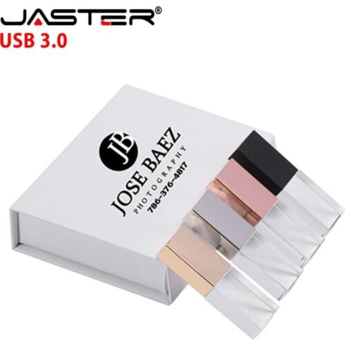 JASTER Transparent Glass USB 3.0 For Car Logo usb pen drive 4GB 16GB 32GB 64GB USB Flash drive, Memory Drive Stick Pen/ Car gift