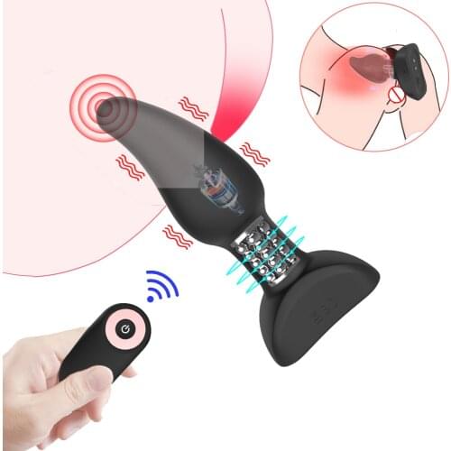 Vagina Vibrator Rotation Bead Prostate Massage Women G-spot/Clit Stimulation Adult Sex Toys Wireless Remote Vibrating Butt Plug