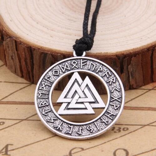 Viking odin rune amulet pendant Men necklace Scandinavian