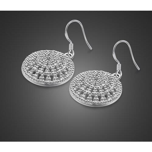 925 sterling silver earrings womens simple round design earrings solid silver earrings not allergic birthday gift female Серьги