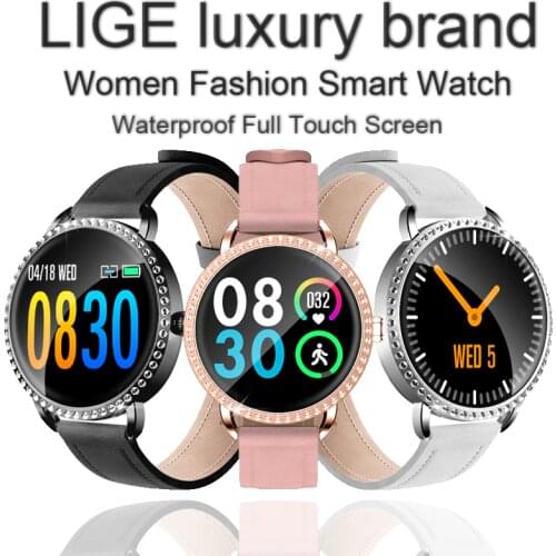 LIGE Ladies Smart Watch Women Blood Pressure Heart Rate Monitor Fitness Tracker Sport Smart Band Alarm Clock Reminder Smartwatch