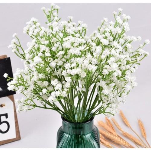 1set 52cm Babies Breath Artificial Flowers Plastic Gypsophila DIY Floral Bouquets Arrangement for Wedding Home Decor Fake Flower
