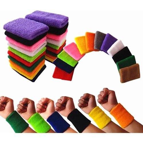 1Pc Wristbands Sport Sweatband Hand Band Sweat Wrist Support Brace Wraps Guards For Gym Volleyball Basketball Sucking Cotton