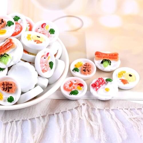 10pcs Simulation Food Plane Resin Jewelry DIY Hairpin Jewelry Crafts Material Manicure Flat Back Resin Decorative Patch Applique