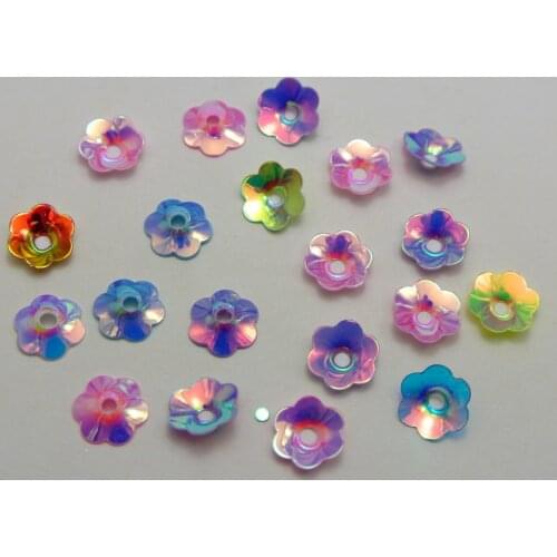 2000 Mixed Color Cup Flower loose sequins Paillettes 8mm sewing Wedding craft